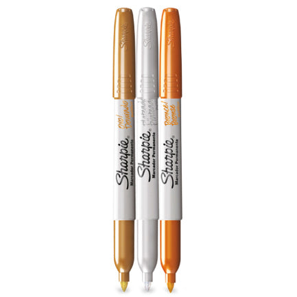 SHARPIE - Marcador Permanente Sharpie Metálico Blister /3 pzas Oro bronce y Plata