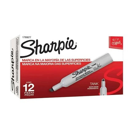 SHARPIE - Marcador permanente Sharpie tank negro barril plastico c/12