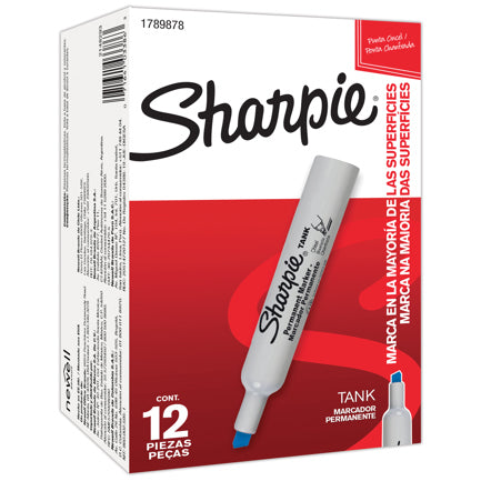 SHARPIE - Marcador permanente Sharpie tank azul barril plasticoc/12
