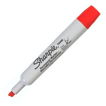 SHARPIE - Marcador permanente Sharpie tank barril plastico rojo c/12