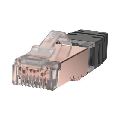 PANDUIT - Plug RJ45 Cat6 Blindado, Para Cable Calibre 24-26 AWG, Chapado en Oro de 50 micras, Paquete de 100 Piezas