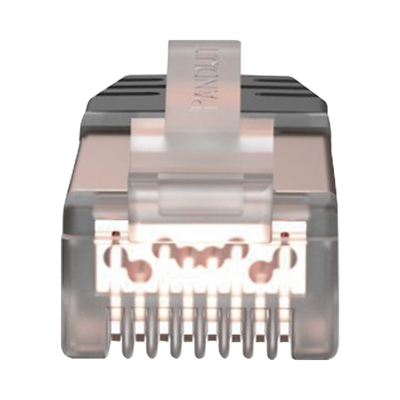 PANDUIT - Plug RJ45 Cat6 Blindado, Para Cable Calibre 24-26 AWG, Chapado en Oro de 50 micras, Paquete de 100 Piezas