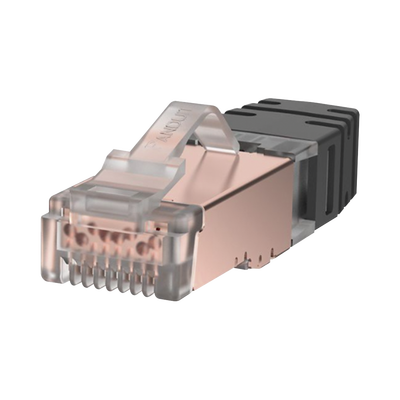 PANDUIT - Plug RJ45 Cat6A Blindado, Para Cable Calibre 23-24 AWG, Chapado en Oro de 50 Micras, Paquete de 100 Piezas