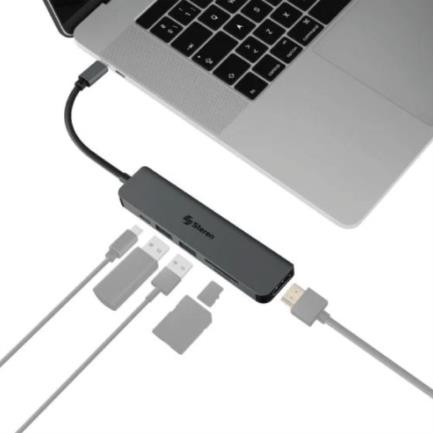 STEREN - Estación de Conexión Steren USB C 6 en 1 Color Negro