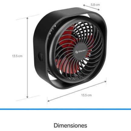 STEREN - VENTILADOR PERSONAL DE ESCRITORIO RECARG