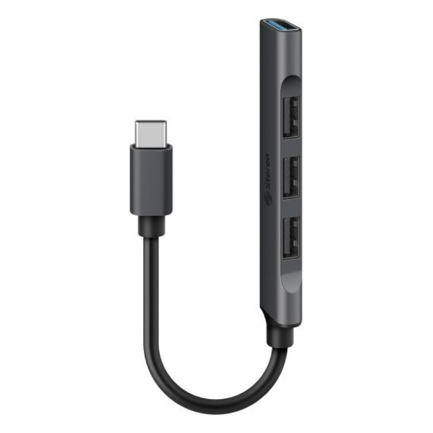 STEREN - Hub Steren USB 5262 USB C A 4 Puertos 3 USB 2.0 Y 1 USB 3.0 Alimentación 5 V Compatible Con Laptop Y Tablet