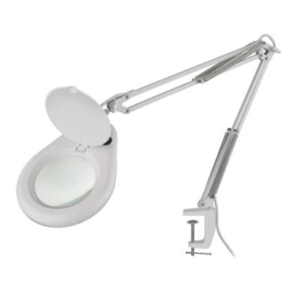 STEREN - Lámpara LED Steren con Lupa 5x Brazo Artículado Color Blanco