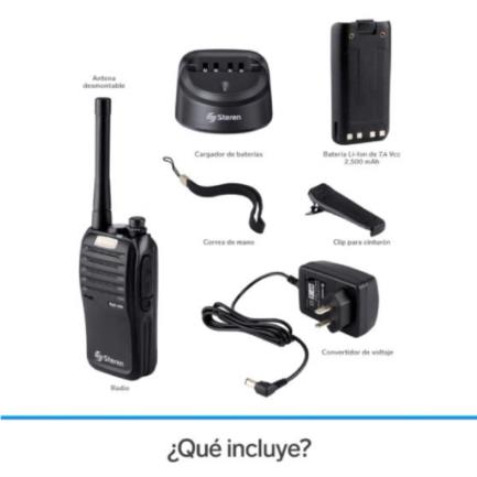 STEREN - Radio Intercomunicador Steren Profesional Portátil Hasta 7km de Alcance 7W Color Negro