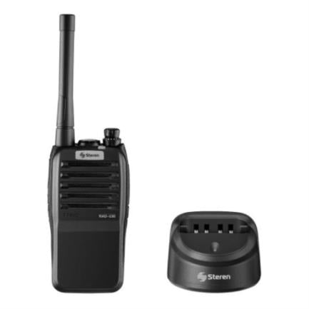 STEREN - Radio Intercomunicador Steren Profesional Portátil Hasta 7km de Alcance 7W Color Negro