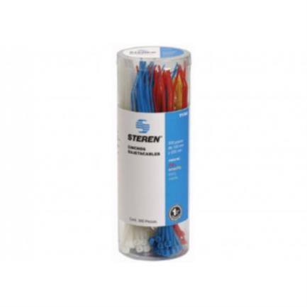 STEREN - Estuche Steren con 300 Cinchos Sujetacables Colores Surtidos