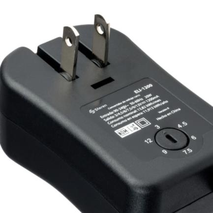 STEREN - Eliminador Regulado Steren 3 a 12Vcc 1.2A con Puntas Intercambiables Color Negro