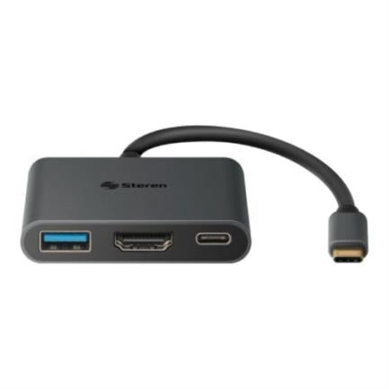 STEREN - Adaptador Steren USB-C a HDMI/USB 3.0/USB-C Color Negro