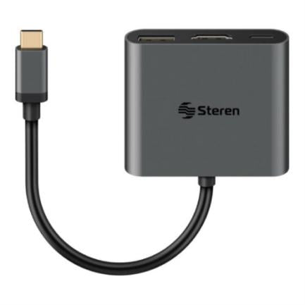 STEREN - Adaptador Steren USB-C a HDMI/USB 3.0/USB-C Color Negro