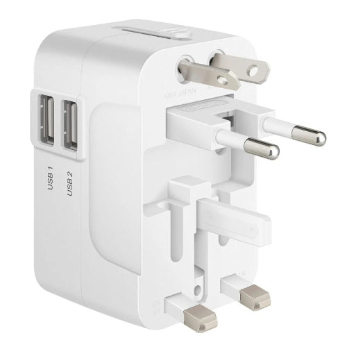 STEREN - Adaptador STEREN universal de contactos para viaje con cargador USB doble