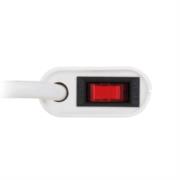 STEREN - Multicontacto Steren de 6 salidas verticales y cable extra largo color Negro