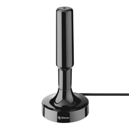 STEREN - Antena Steren Compacta UHF Base de Imán y Booster 20dB Color Negro