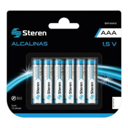 STEREN - Pilas Steren Alcalinas Tipo "AAA" 1.5V C/12 Pzas