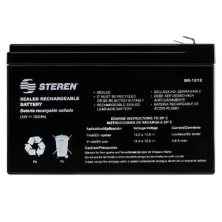 STEREN - Batería Steren Sellada Ácido-Plomo 12Vcc 12Ah