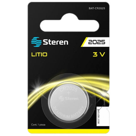 STEREN - Pila de Litio Steren Tipo Botón 3Vcc 150mAh Uso en Controles