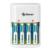 STEREN - Cargador de Pilas Steren para AA/AAA 9VC NICD/NIMH Incluye 4 Pilas AA