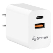 STEREN - CARGADOR STEREN USB A Y USB C CON PD Y QC