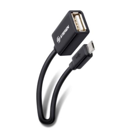 STEREN - Cable OTG Steren para Smartpthone Android 10cm Color Negro