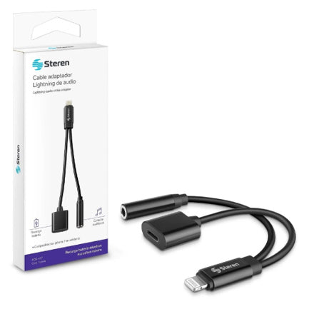 STEREN - CABLE ADAPTADOR STEREN LIGHTNING A 35MM Y CARG