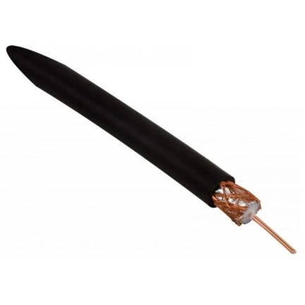 STEREN - Cable Steren Coaxial RG6 60% Malla de Cobre Negro Rollo con 305 Metros