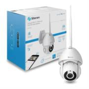 STEREN - Cámara Seguridad Steren Wi-Fi/Ethernet FHD Robotizada Seguidor de Movimiento para Exterior Color Blanco
