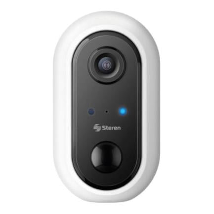 STEREN - Cámara Seguridad Steren Wi-Fi FHD Fija con Batería Recargable Color Blanco