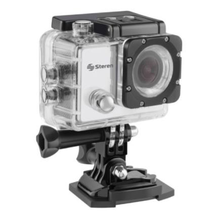 STEREN - Cámara Deportiva Steren CAM-500 Sumergible 4K Wi-Fi Resolución Hasta 12MP Protección IP67