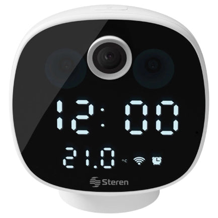 STEREN - Cámara Steren con Reloj Digital 2MP/VGA FHD 1080p/VGA15 FPS 90° WiFi