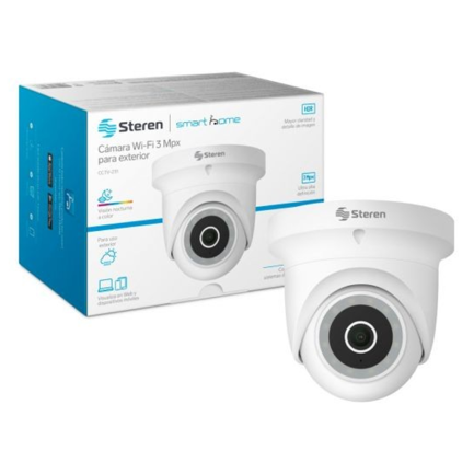 STEREN - Cámara de Seguridad Steren CCTV-231 Wi-Fi 3 Mpx HDR Robotizada para Exterior Tipo Domo Blanca