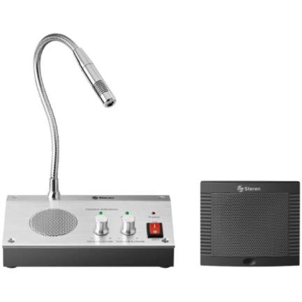 STEREN - Sistema Intercomunicador Steren para Ventanillas Micrófono Flexible Control Volumen Independiente