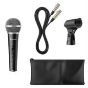 STEREN - Micrófono Steren Alámbrico Profesional Unidireccional Rejilla Metálica Color Negro