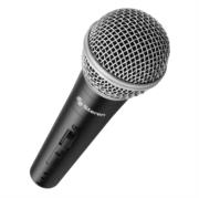 STEREN - Micrófono Steren Alámbrico Profesional Unidireccional Rejilla Metálica Color Negro