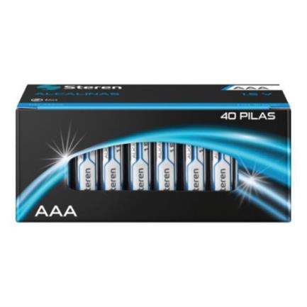 STEREN - Pilas Steren Alcalinas Tipo "AAA" 1.5V C/40 Pzas