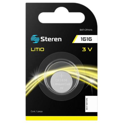 STEREN - Pila de Litio Steren Tipo Botón CR1632 3Vcc 55mAh Uso en Relojes