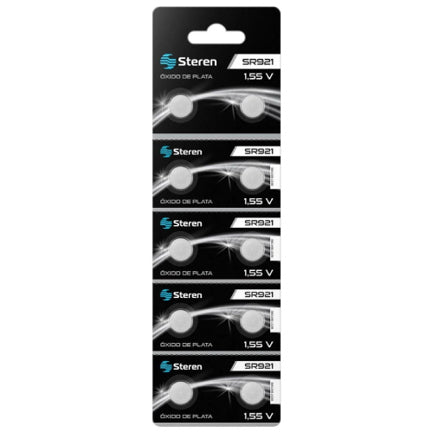 STEREN - Pila de Óxido de Plata Steren SR921 1.55Vcc 22mAh Uso Múltiple