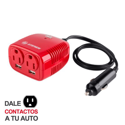 STEREN - Inversor de Corriente Steren Automotriz 12Vcc a 110Vca 150W