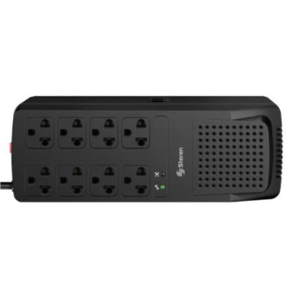 STEREN - Regulador de Voltaje Steren 2000W 8 Contactos Color Negro