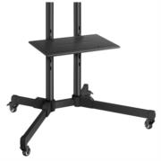 STEREN - Soporte Steren Móvil para TV 19" a 83" Con Repisa Soporta Hasta 60kg Color Negro