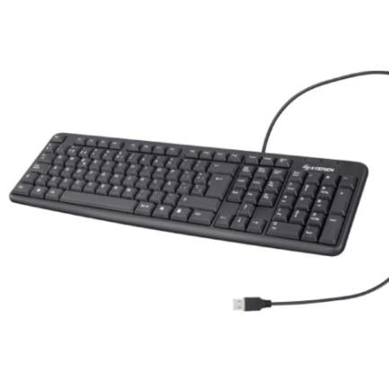 STEREN - Teclado Steren Alámbrico USB con 105 Teclas Color Negro