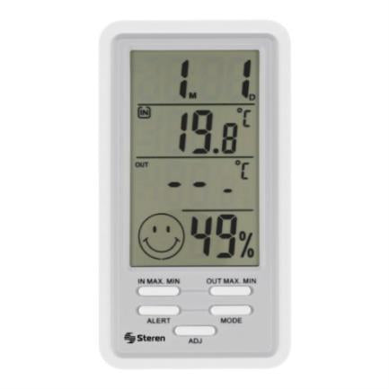 STEREN - Termómetro Digital Steren Interior/Exterior con Sensor de Humedad