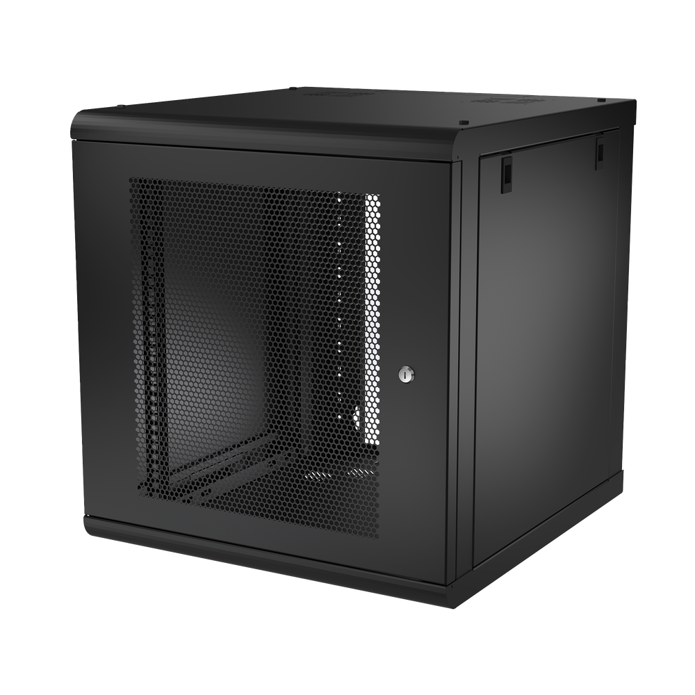 LINKEDPRO - Gabinete de Pared con Puerta Perforada, 635mm de Profundidad, 12U Rack de 19 in, Acero Reforzado