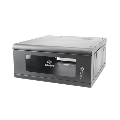LINKEDPRO - Gabinete de Pared con Puerta de Cristal Templado, 635mm de Profundidad, 4U Rack de 19'', Acero Reforzado