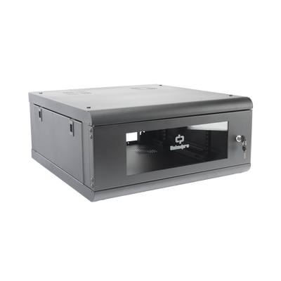 LINKEDPRO - Gabinete de Pared con Puerta de Cristal Templado, 635mm de Profundidad, 4U Rack de 19'', Acero Reforzado