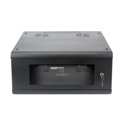 LINKEDPRO - Gabinete de Pared con Puerta de Cristal Templado, 635mm de Profundidad, 4U Rack de 19'', Acero Reforzado