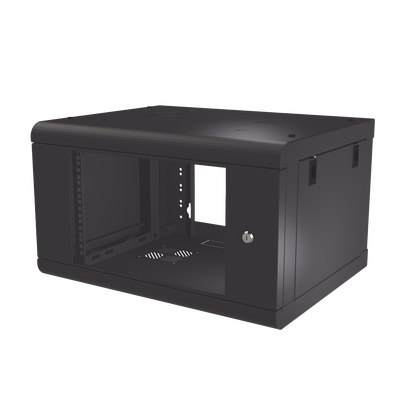 LINKEDPRO - Gabinete de Pared de 6U con Puerta de Cristal Templado, 479.5 mm de Profundidad, Rack de 19'', Acero Reforzado Color Negro.