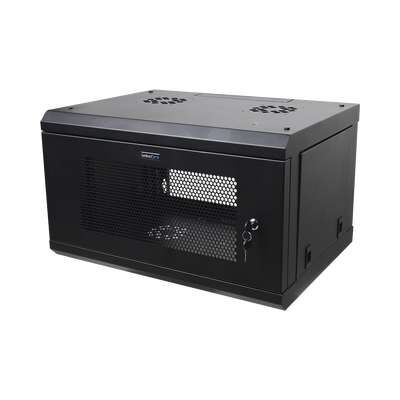 LINKEDPRO - Gabinete de Pared de 6U con Puerta Perforada, 455 mm de Profundidad Total, Rack de 19'', Acero Reforzado Color Negro